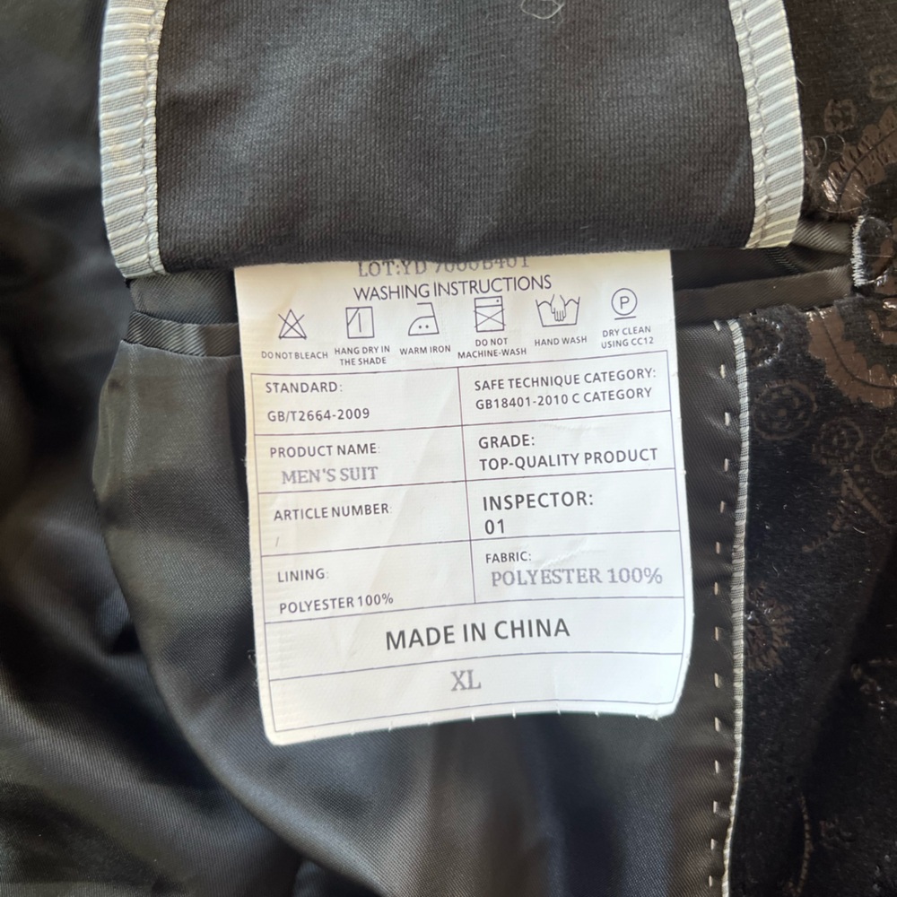 NWOT | Men’s Paisley Black Velvet Blazer - Picture 5 of 7
